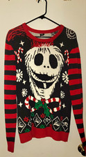 Jack Skellington Christmas Knit Pullover Sweater Crewneck Long Sleeve M