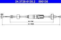 Kupplungsseil Kupplungszug ATE 24.3728-0130.2 FüR VW Golf Vento 1H2 1H1 1H5 3