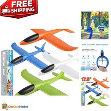 4 Pack Foam Airplanes 17.5  - Safe Flying Toys with 2 Flight Modes for Kids