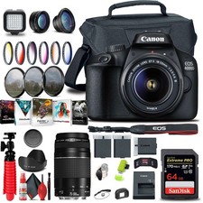 Canon EOS 4000D / Rebel T100 DSLR Camera with 18-55mm Lens  EF 75-300mm  More