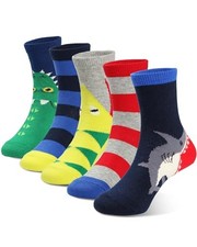 Kids Boys Crew Dress Socks Bright Colorful Pattern Graphic Large Shark Snake