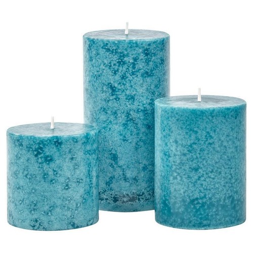 Unscented Mottled Pillar Candles Set Home Decor Events 3 Sizes 100% Cotton Wicks - Picture 4 of 7