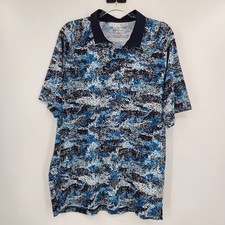 Under Armour The Iso-Chill Polo Shirt Mens Size XL Loose Printed Camo Blue Navy