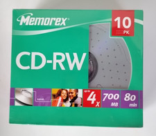 Memorex CD-RW 4x 700MB 80 Min Rewritable Compact Discs 10-Pack