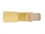 Heat Shrink  Crimp Yellow Male Quick Disconnect 12-10 Gauge .250 Tab-10 Pack