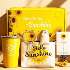 Valentines Day Gifts for Her Mom Grandma Sunflower Gift Basket Small Yellow