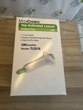 MediChoice Top Activated Lancet Medium Flow 25G 1.6 mm Depth 200/Box
