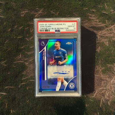 2025-26 Topps Chrome Premier League Chelsea John Terry Auto Blue /150 PSA 10