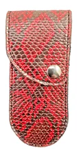 Buck 110 Leather Knife Sheath Fire RED Faux PYTHON SNAKE LEATHER Handmade New