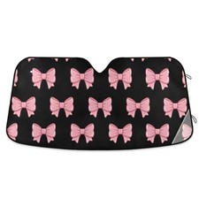 Pink Black Bows Car Sun Shade for Windshield Cars Sun Visor Protector,