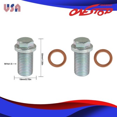 Oil Pan Drain Plug w/ Gasket 2 Sets for Mercedes-Benz E C G R S M GL GLK Class