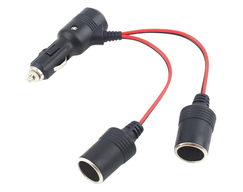 Dual Car Cigarette Lighter Splitter Adapter with On/Off Switch and Fuse