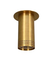 Handmade Modern Brass Ceiling Light 1-Light Flush Mount Perforated Mid-Century