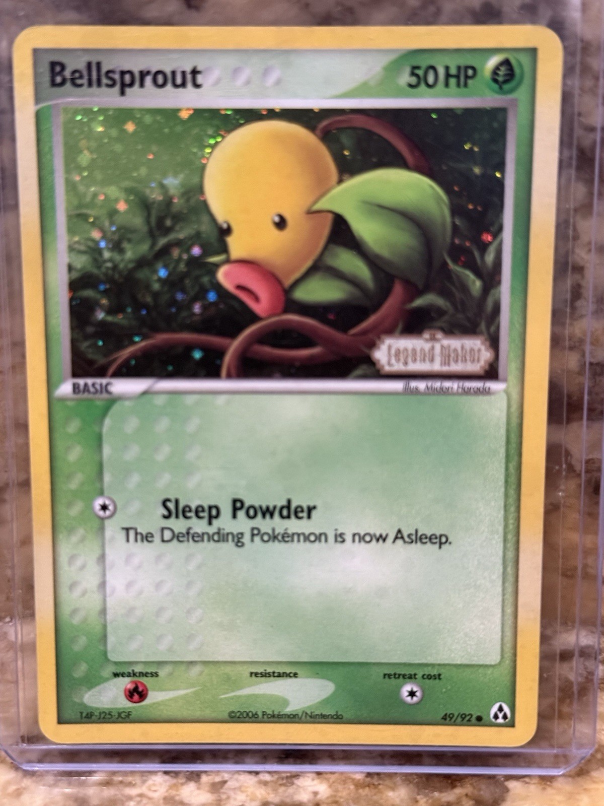 Bellsprout 49/92 Reverse Holo Vintage Holo Pokemon Card Ex Legend Maker - LP