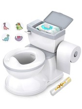 Toddler Potty Training Toilet Realistic Flush Sound Removable Bowl Pink