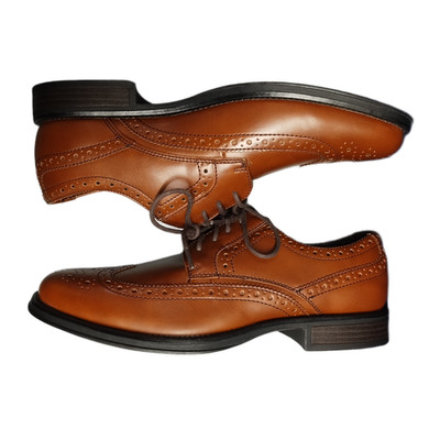 Dockers Thatcher Wingtip Dress Shoes Mens 7.5M Brown Formal Lace Up 90-36432 EUC