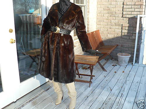 Designer Neiman Marcus Sable Black hue Full length Mink Fur Coat Jacket S-M 0-8 image 2