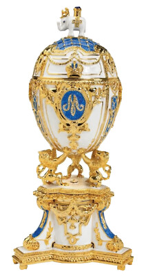 Egg Design Toscano Empress Galina Collectible Enameled Trinket Box Jeweled Blue