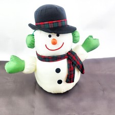 Vintage Gibson Greetings Plush Nylon Snowman Merry Makers Christmas 1993 11"