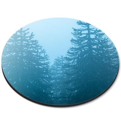 Round Mouse Mat Monkey Puzzle Trees Winter Fog #51477 | eBay UK