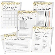 	Set of 5 Bridal Shower Games for 50 Guests B...