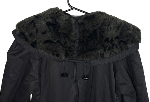 CIRSTEIN WEST GERMANY Coat Jacket Brown Long Double Breasted Faux Fur Collar 36 - Foto 5 di 15