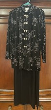 Vintage J.b.s Ltd Size 14 Jacket Glitter Long Sleeve Jacket Long Velvet Skirt (a