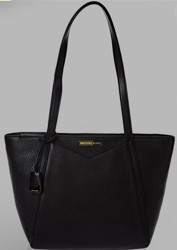 MICHAEL KORS Whitney Large Leather Tote Bag - BLACK (Gold Hardware) - Picture 6 of 11