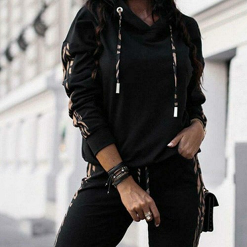 new Women 2 Piece Set Tracksuit Long Sleeve Sportswear Top + Pants Jogging Suit - Picture 8 of 28