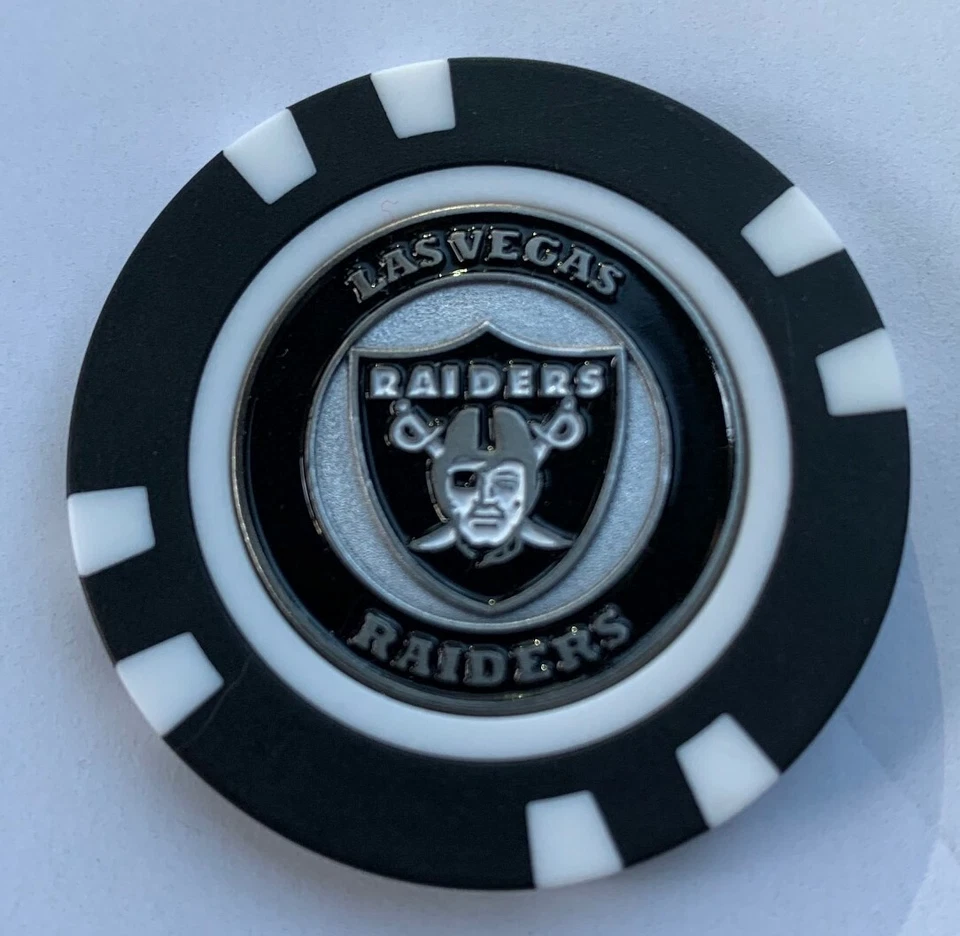 Las Vegas Raiders Magnetic Poker Chip removable Golf Ball Marker