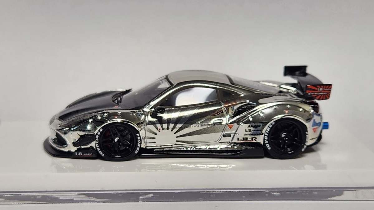 1:64 Veloce Ferrari 488 GTB Chrome Silver Fighter LB Performance