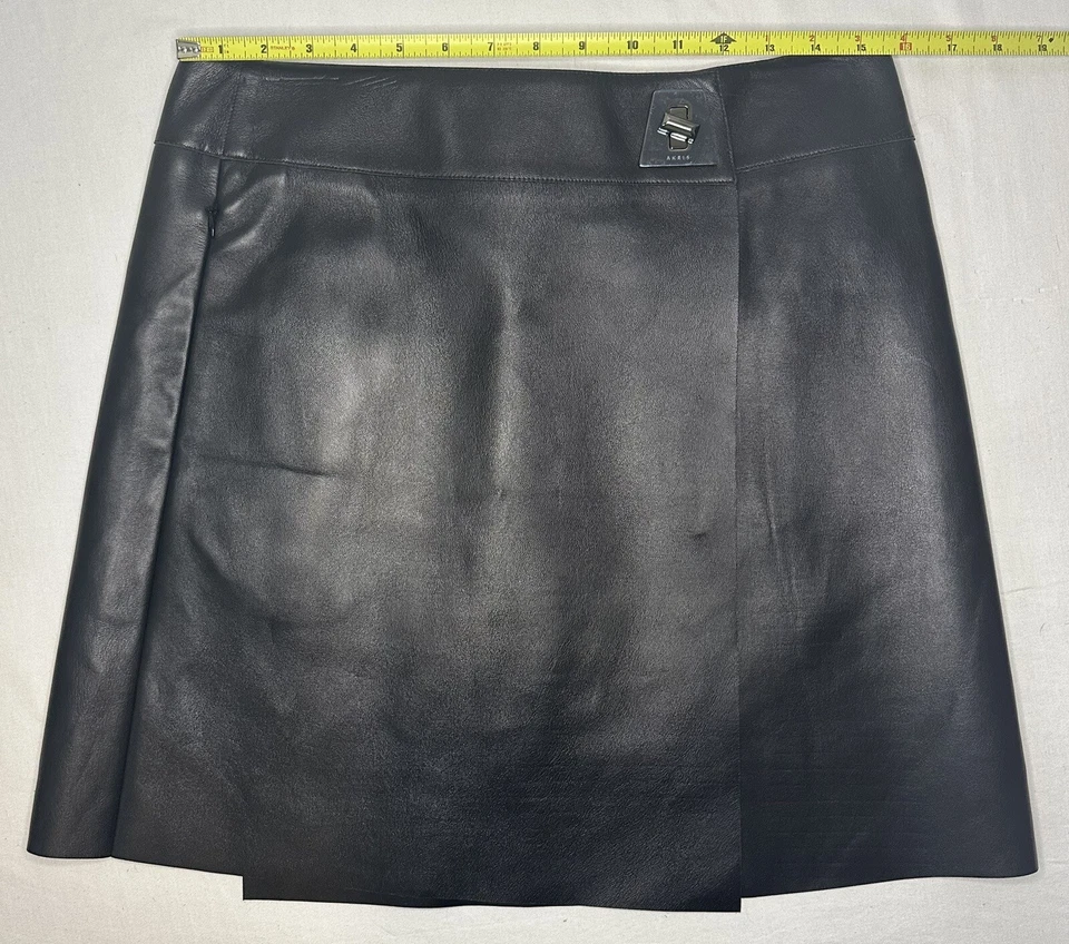 NWT Akris 100% Lambskin Leather Black Skirt, Size 8 - Retails $2,490 — 第 4/4 张图片