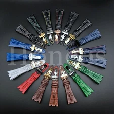 28MM Alligator Watch Band Strap Fits For AP Audemars Piguet Deployment Clasp RO