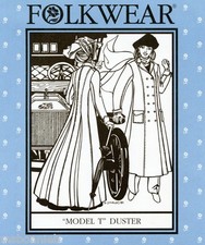 Folkwear Model T Duster Coat Street or Ankle Length Sewing Pattern 230 size 8-16