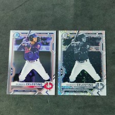 2021 Bowman Chrome Gilberto Celestino Black & White Mini Diamond + Base Chrome