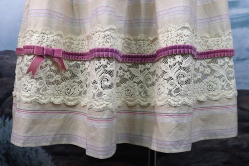 Kitten D 'Amour Romantic Striped Vintage Style Dress Lace Detail size 8 - Picture 6 of 16