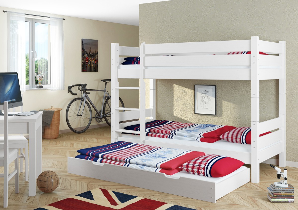 Bianco letto castello PER ADULTI 90x200 nicchia 80cm