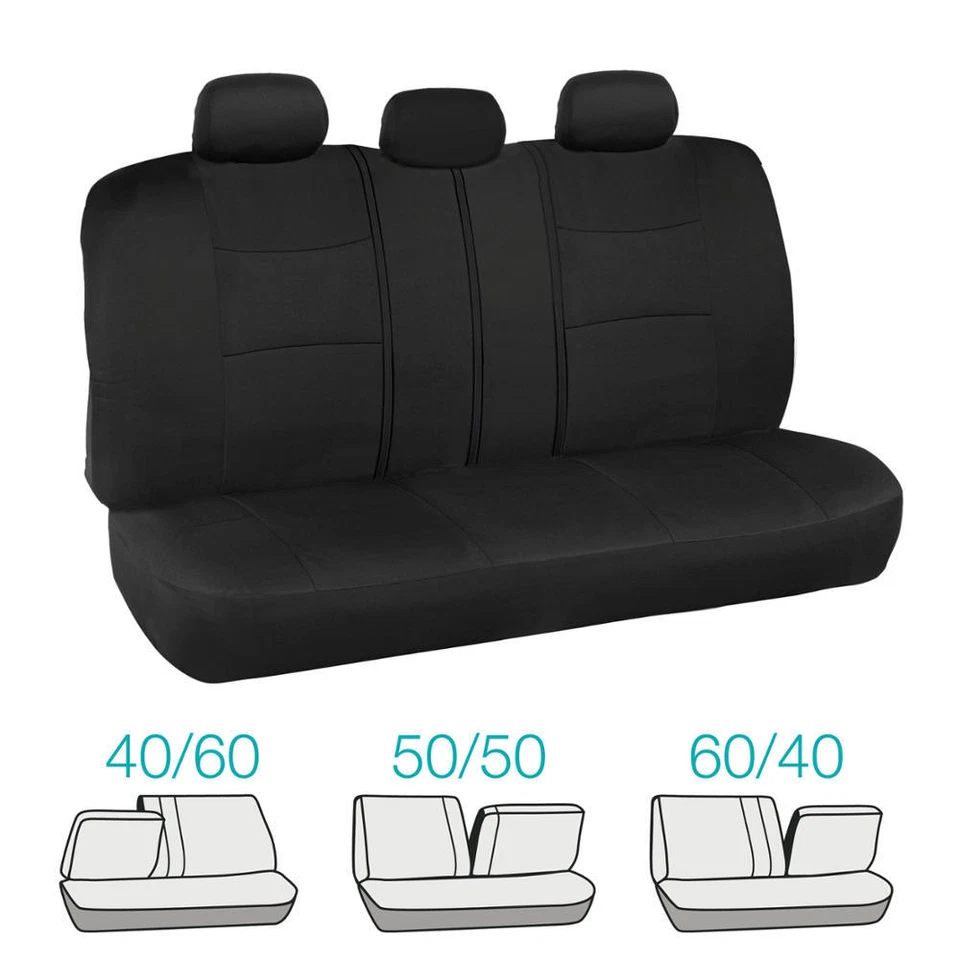 Fundas de asiento de coche para Ford Focus 2 tonos color negro con banco dividido Foto 3 de 4