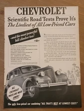 Vintage 1939 Chevy Chevrolet Scientific Road Test Print Ad Advertisement