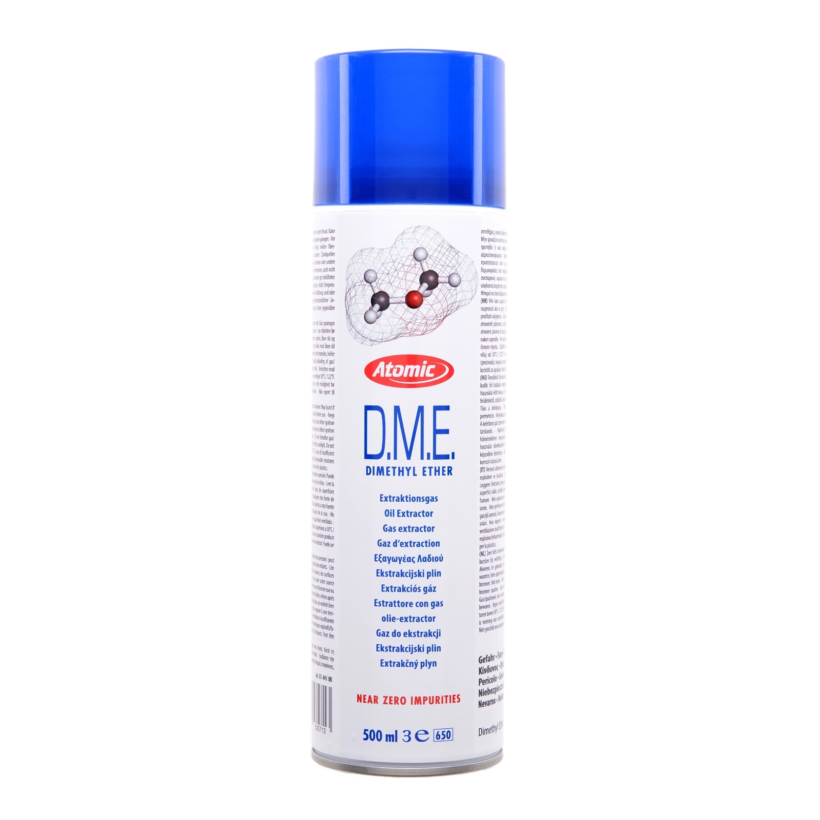 12 x Atomic D.M.E. Gas de extracción Dimethyl Ether 500ml