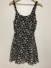 Lucca Couture Sun Dress Women’s Size Small Black Floral Pink