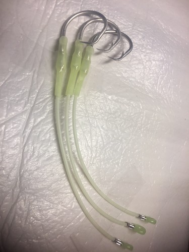 BIG GAME FORTUNA RIGS 250LB 3 SWAPPABLE DROPPERS FULL LUMO HOOKS 3 x 13/0 TUNA - Picture 4 of 12