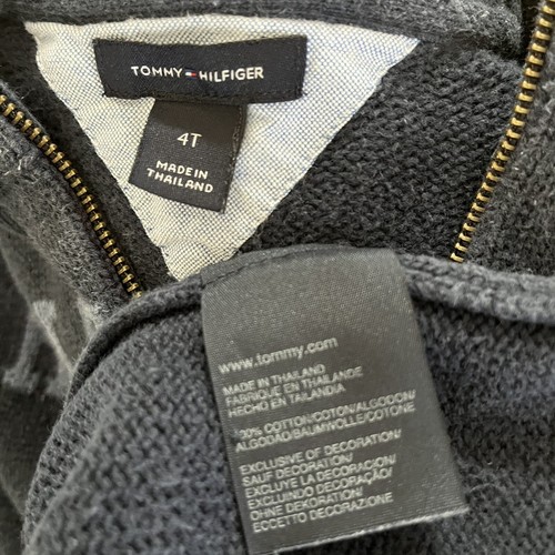 TOMMY HILFIGER Kids Girls Boys Full Zip Sweater Knit Top 4T Blue Long Sleeve - Picture 7 of 7
