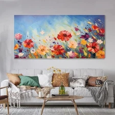 Colorful Flower Spring Abstract Modern Handmade Living Room Decorative Painting