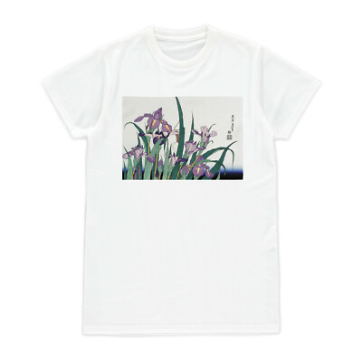 Japanisch Ukiyo-E T-Shirt Holzschnitt Kunst Hokusai Iris Damen Herren Bedrucktes