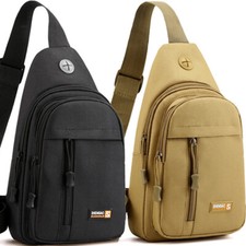 Sling Chest Bag Nylon Tactical Compact Crossbody Hiking Cycling Daypack Backpack