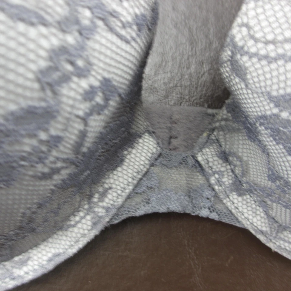 Sujetador Maidenform 36B Gris Encaje Acolchado Push-Up Con Aros Cierre Ajustable Espalda Foto 3 de 4