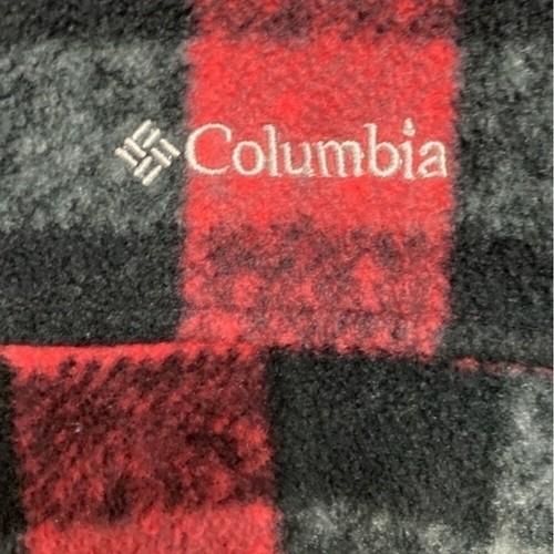 Columbia Red Gray Black Plaid Long Sleeve Full Zip Fleece Jacket Size Youth XL - Picture 3 of 5
