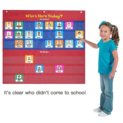 School Classroom Attendance Pocket Chart with 72 Color Cards Teacher H4B0