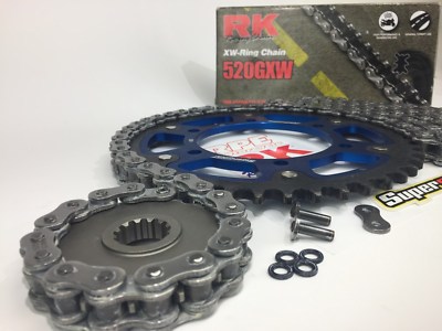 Ninja ZX6R 07-17 ZX-6R Blue Superspox RK Nearly OEM 16/44t Chain